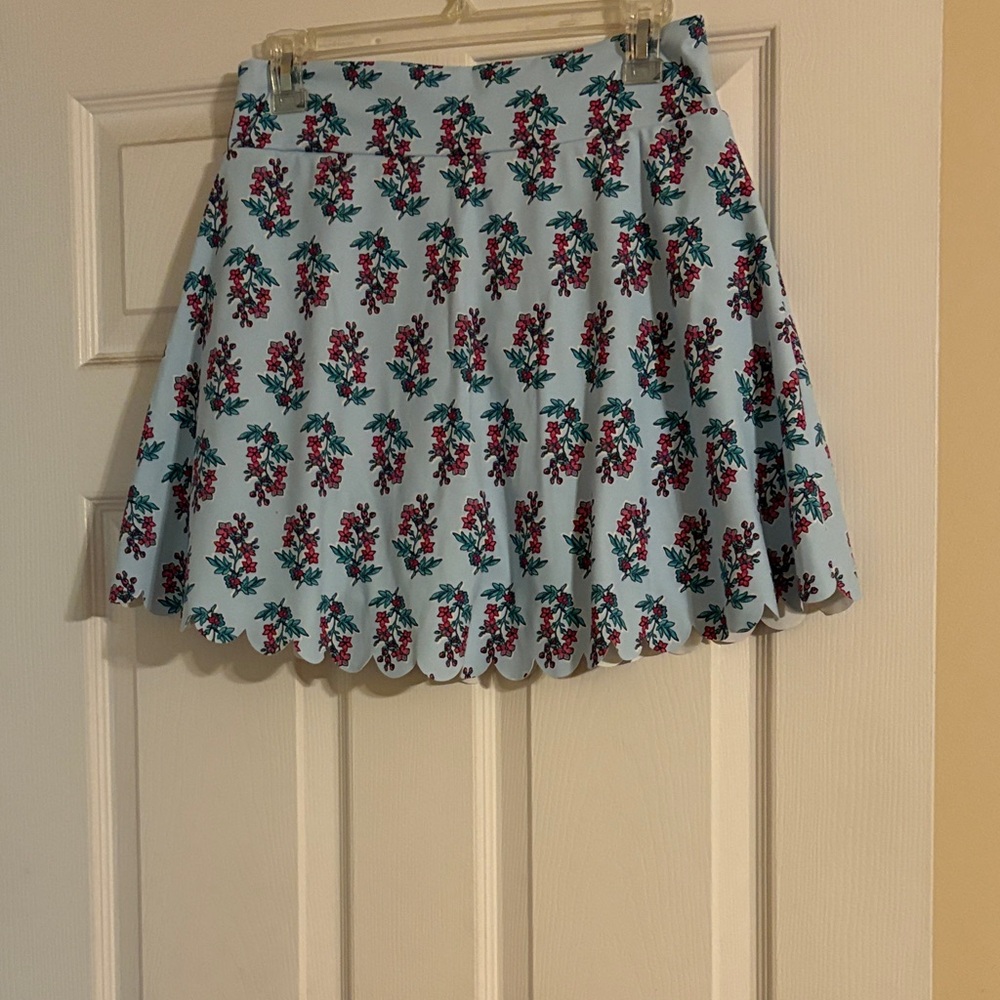 J. Crew Floral Mini Skirt - Blue and Red